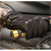 ZF5628 Italian high quality Cashmere Lined Deerskin Dress Driving Gloves for men